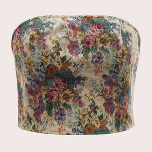 Floral print tube top